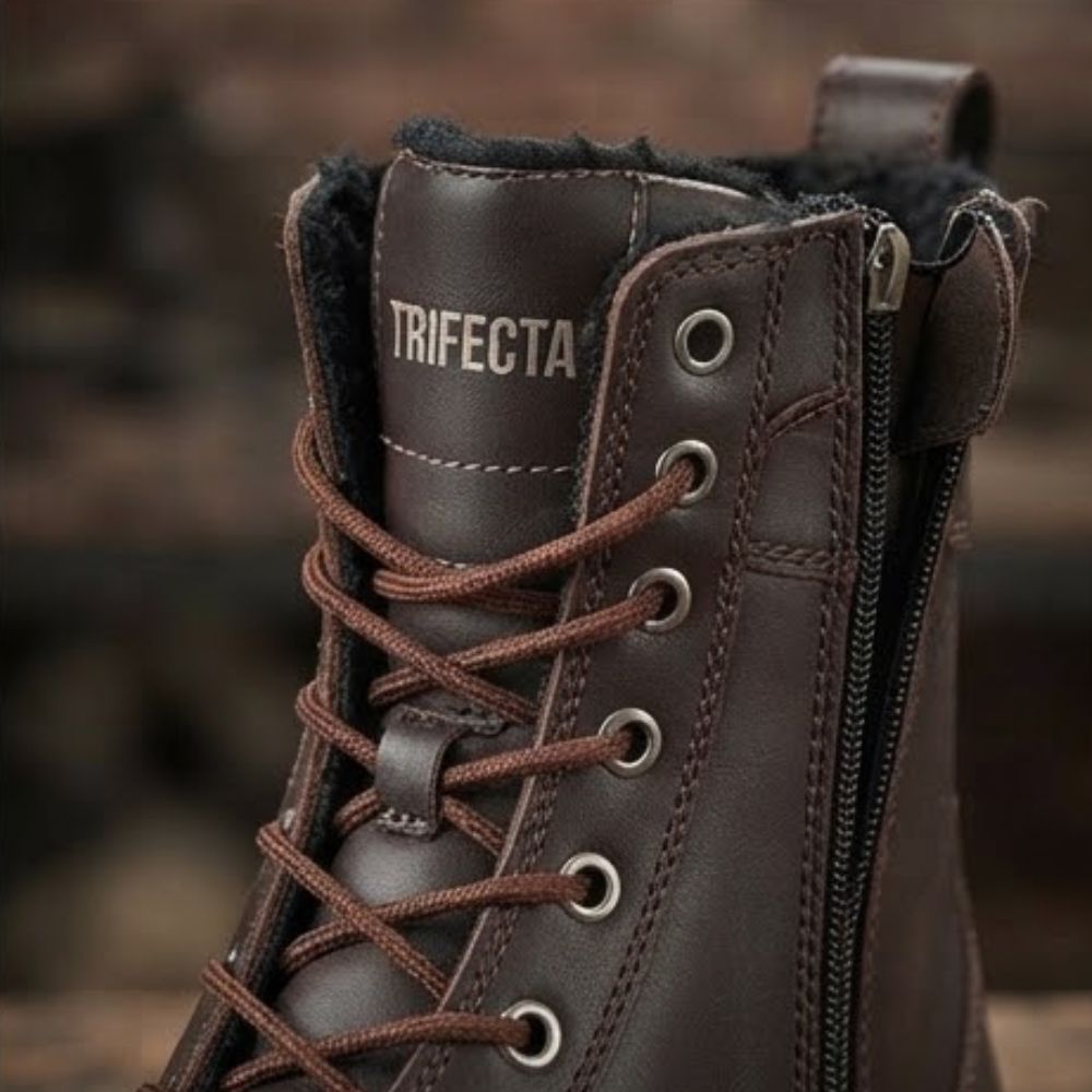 Men’s Brown Casual Motorcycle Shoes - Urban Leather Riding Boots for Everyday City Riding and Street Style