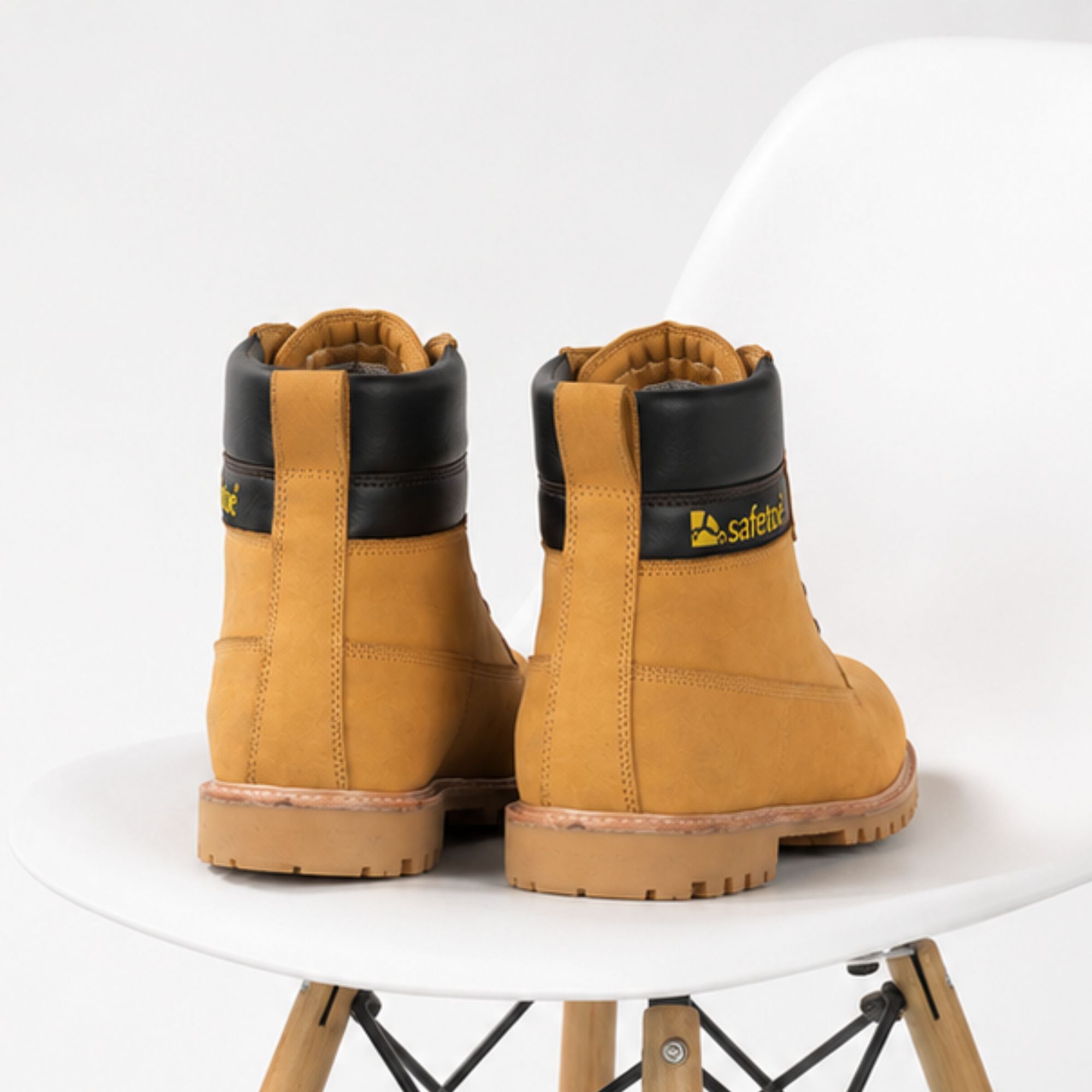 Trifecta Men's Industrial Safety Work Boots - Wheat Leather Lace-Up Motorcycle Footwear & Construction Boots