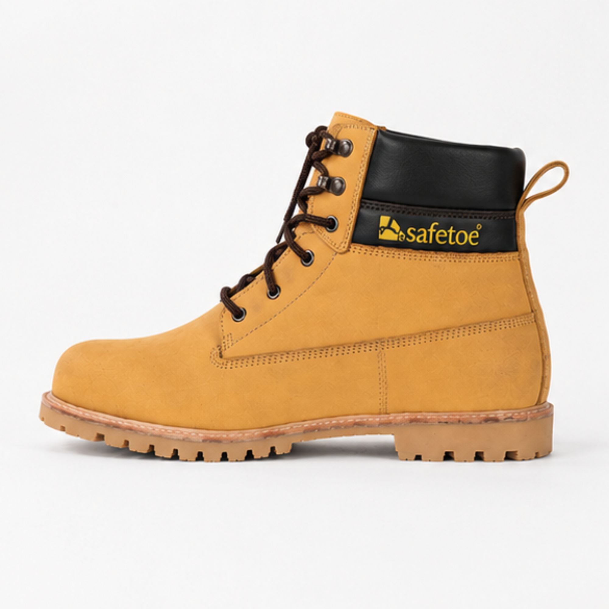 Trifecta Men's Industrial Safety Work Boots - Wheat Leather Lace-Up Motorcycle Footwear & Construction Boots