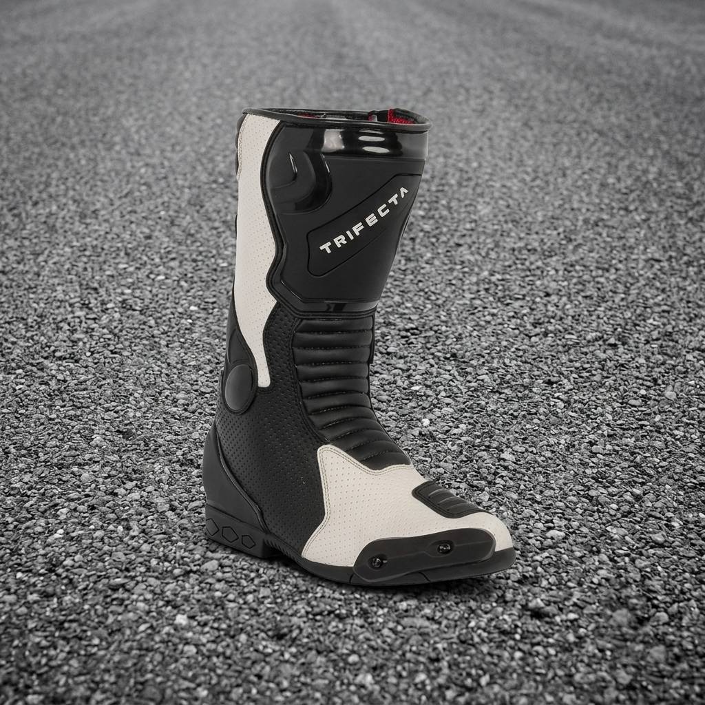 Men's Leather Motorcycle Racing Boots – Protective Riding Boots for Bike Riders
