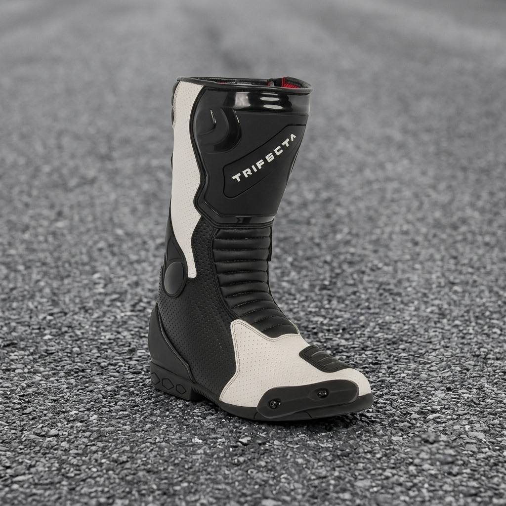 Men's Leather Motorcycle Racing Boots – Protective Riding Boots for Bike Riders