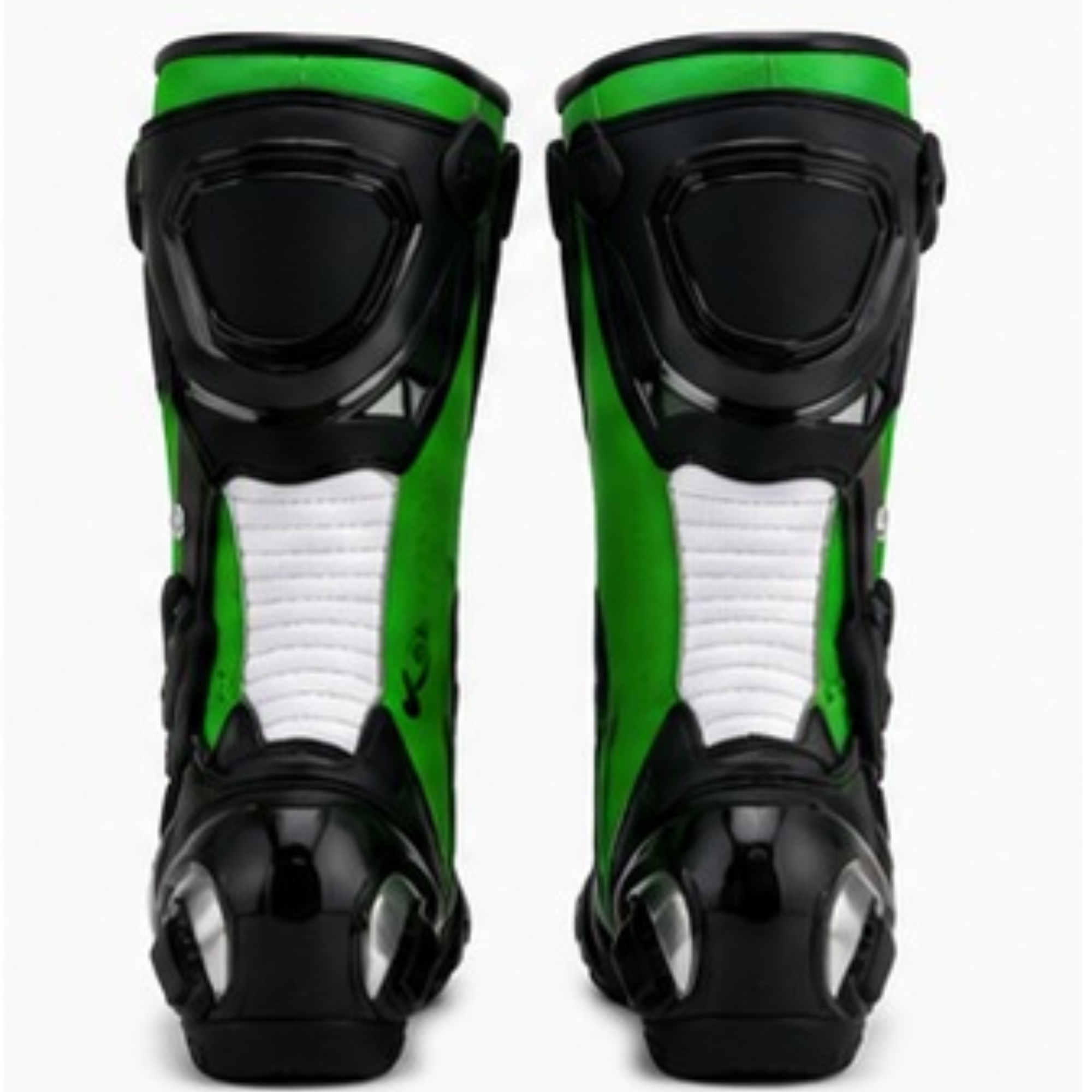 Men's Green & Black Motorcycle Racing Boots – Protective Motorcycle Riding Boots for Men, Biker Boots