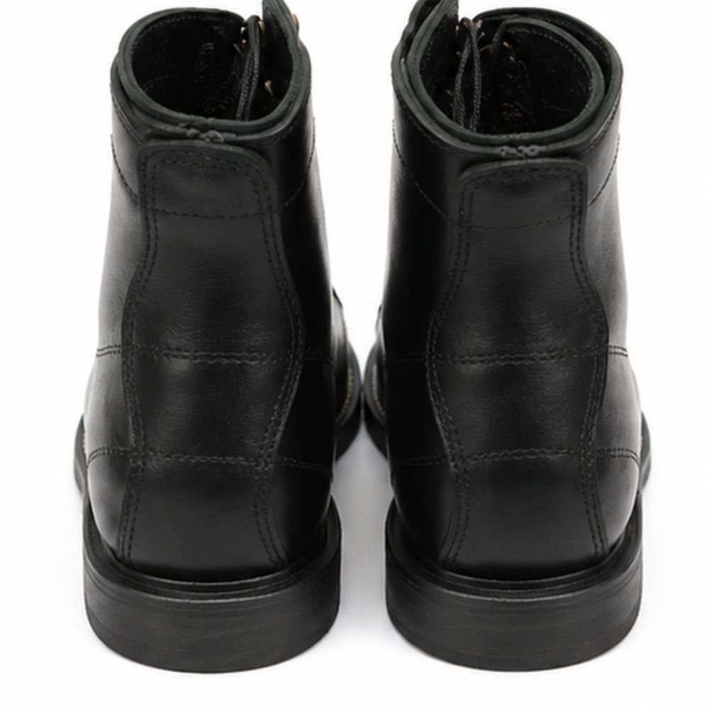 Men’s Black Leather Lace-Up Motorcycle Boots – Motorcycle Riding Boots, Biker Boots