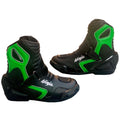 Men's Motorcycle Riding Boots – Black Green Biker Boots, MC Footwear