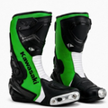 Men's Green & Black Motorcycle Racing Boots – Protective Motorcycle Riding Boots for Men, Biker Boots