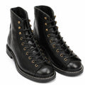 Men’s Black Leather Lace-Up Motorcycle Boots – Motorcycle Riding Boots, Biker Boots