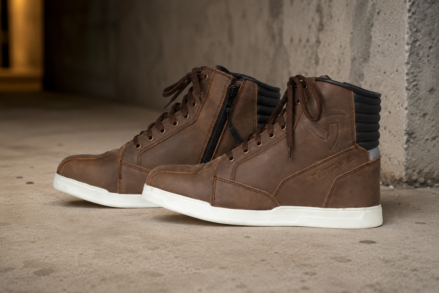 Trifecta casual motorcycle shoes| White High-Top Sneakers for Men's