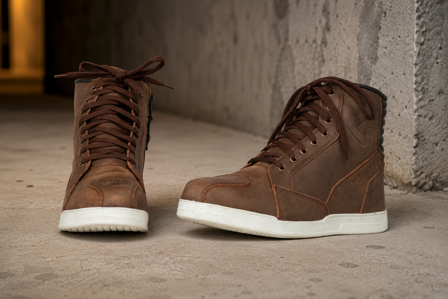 Trifecta casual motorcycle shoes| White High-Top Sneakers for Men's