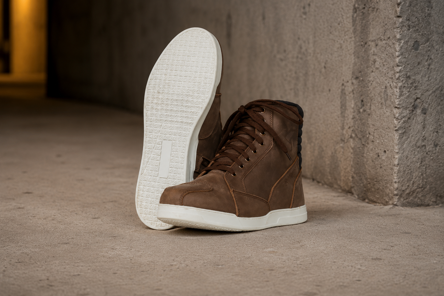 Trifecta casual motorcycle shoes| White High-Top Sneakers for Men's