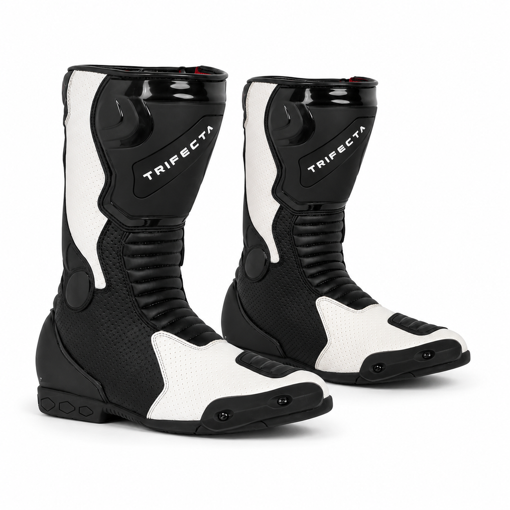 Men's Leather Motorcycle Racing Boots – Protective Riding Boots for Bike Riders