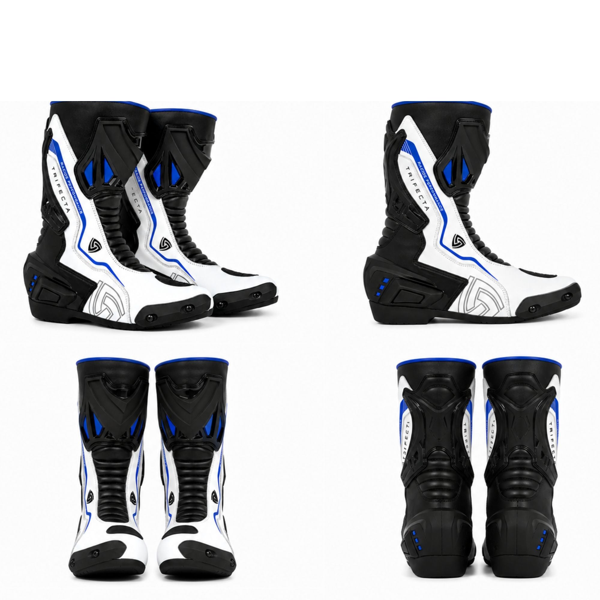 TRIFECTA Men's Leather Motorcycle Racing Boots – CE Certified Sport Riding Boots