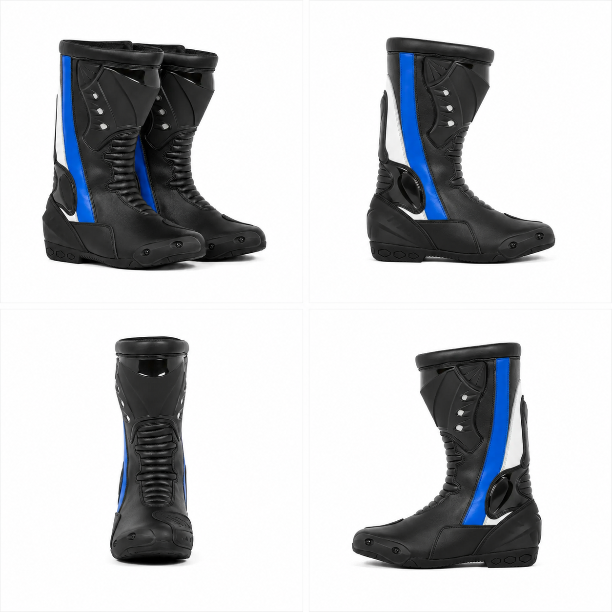 Men's Leather Motorcycle Racing Boots | Protective Biker Riding Boots for Touring & Street Riding