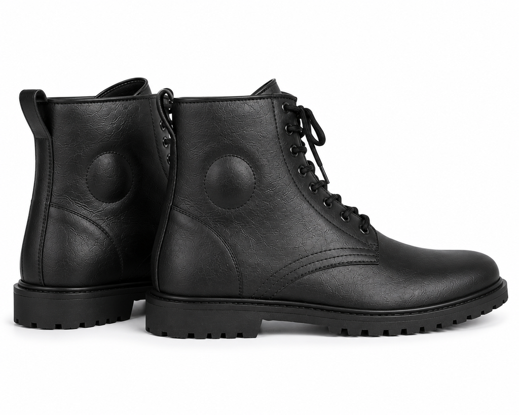 Trifecta Casual Motorcycle Shoes | Black High-Top Riding Sneakers for Men
