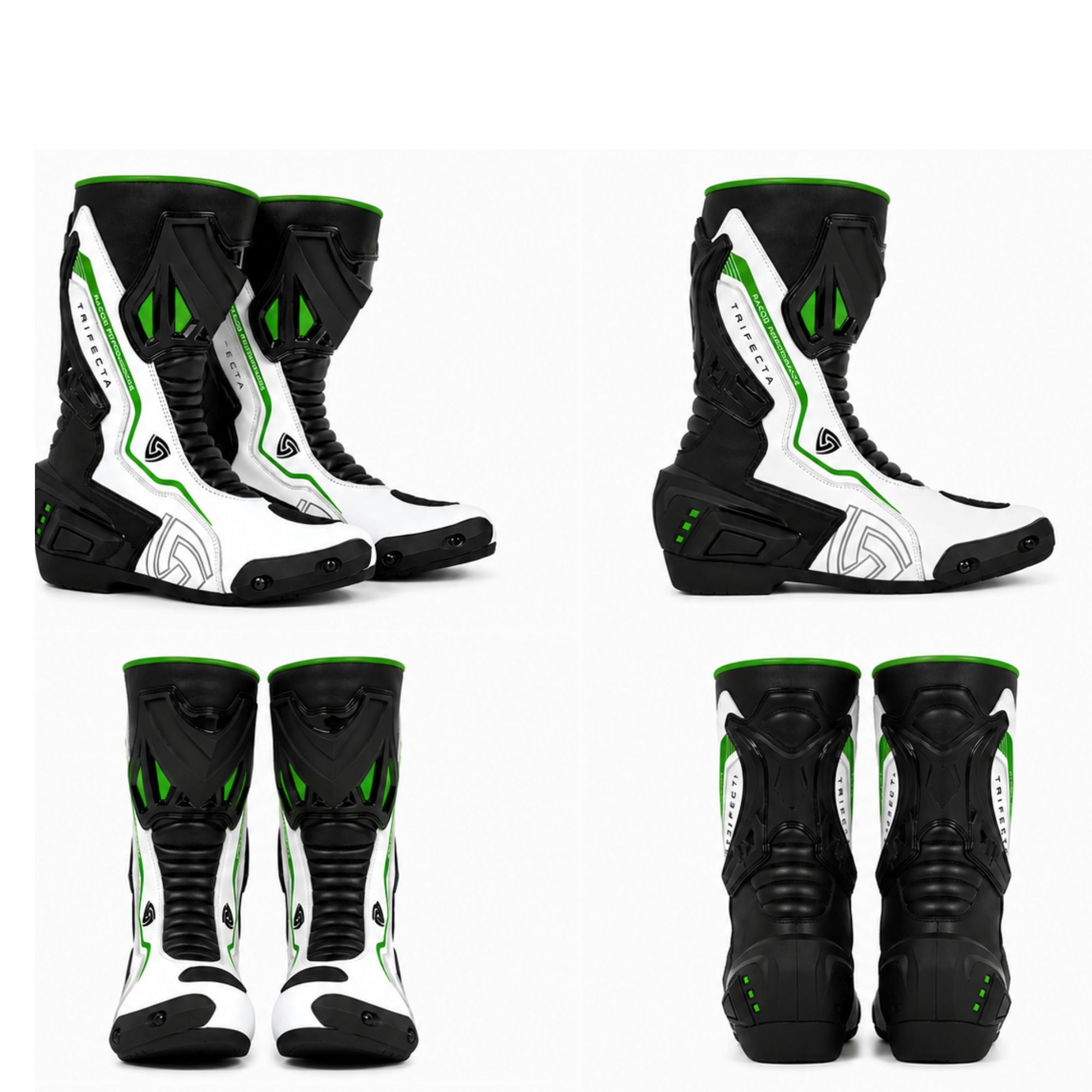 TRIFECTA Men's Leather Motorcycle Racing Boots – CE Certified Sport Riding Boots