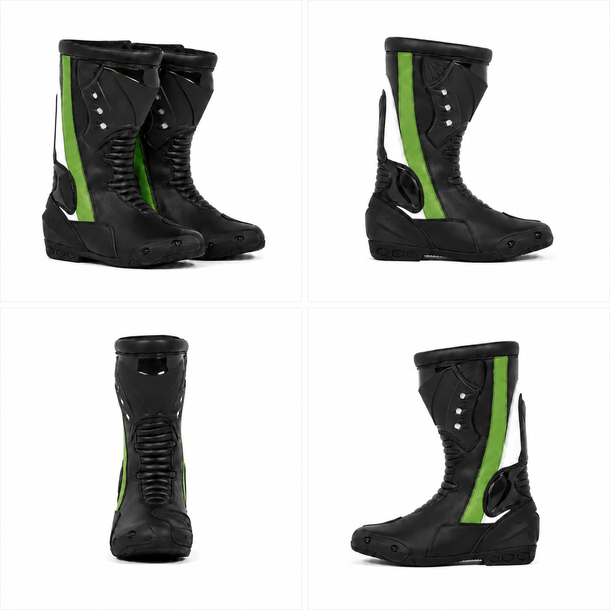 Men's Leather Motorcycle Racing Boots | Protective Biker Riding Boots for Touring & Street Riding