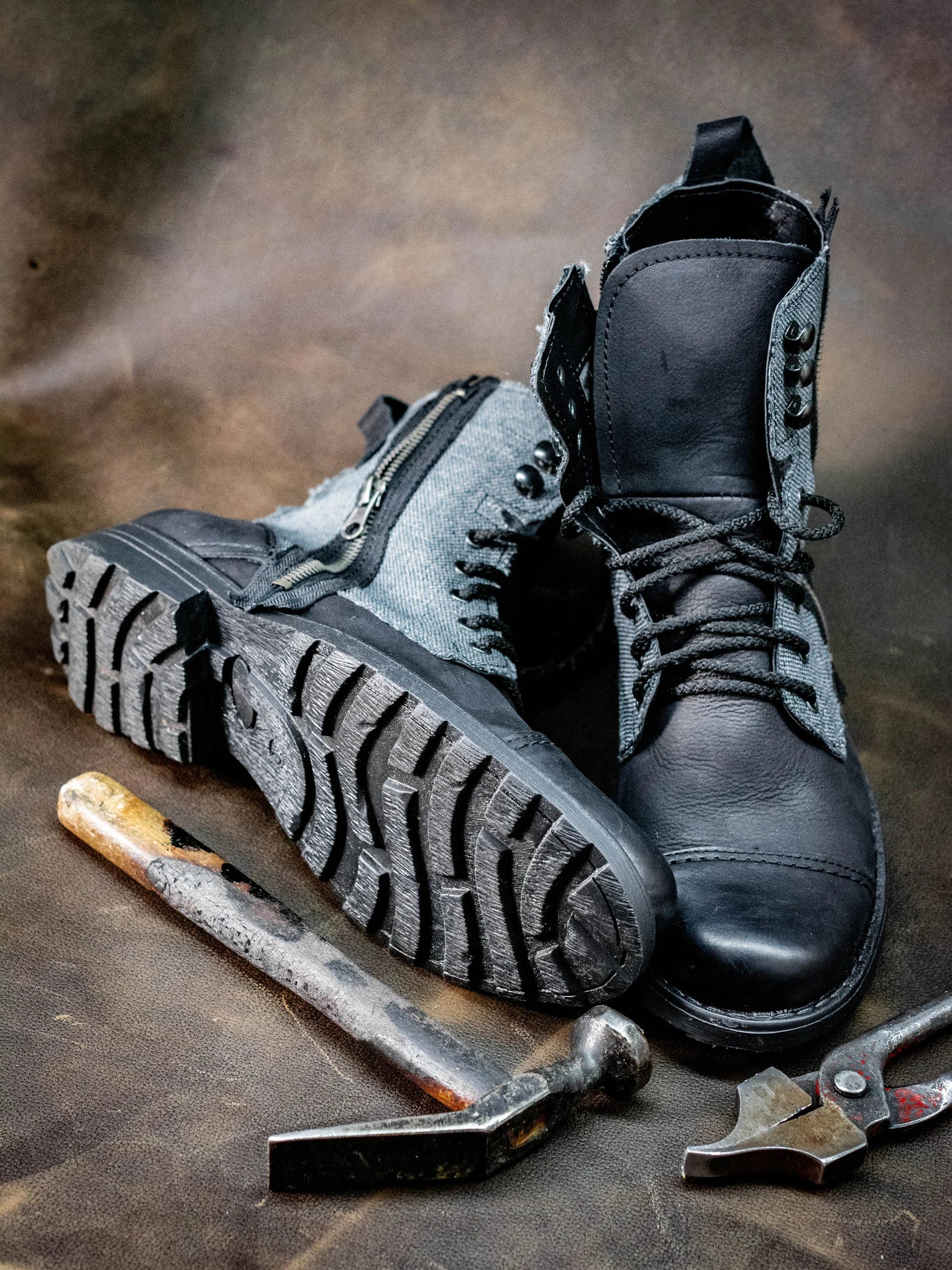 Linen Shoes, Mens Boots, Lace Up Linen Boots, Mens High Boots, Leather Boots Men, Handmade Leather Shoes, Combat Boots, Black Boots