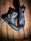 Linen Shoes, Mens Boots, Lace Up Linen Boots, Mens High Boots, Leather Boots Men, Handmade Leather Shoes, Combat Boots, Black Boots