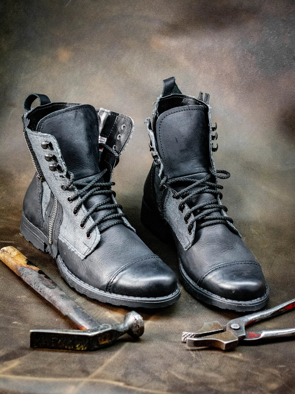 Linen Shoes, Mens Boots, Lace Up Linen Boots, Mens High Boots, Leather Boots Men, Handmade Leather Shoes, Combat Boots, Black Boots