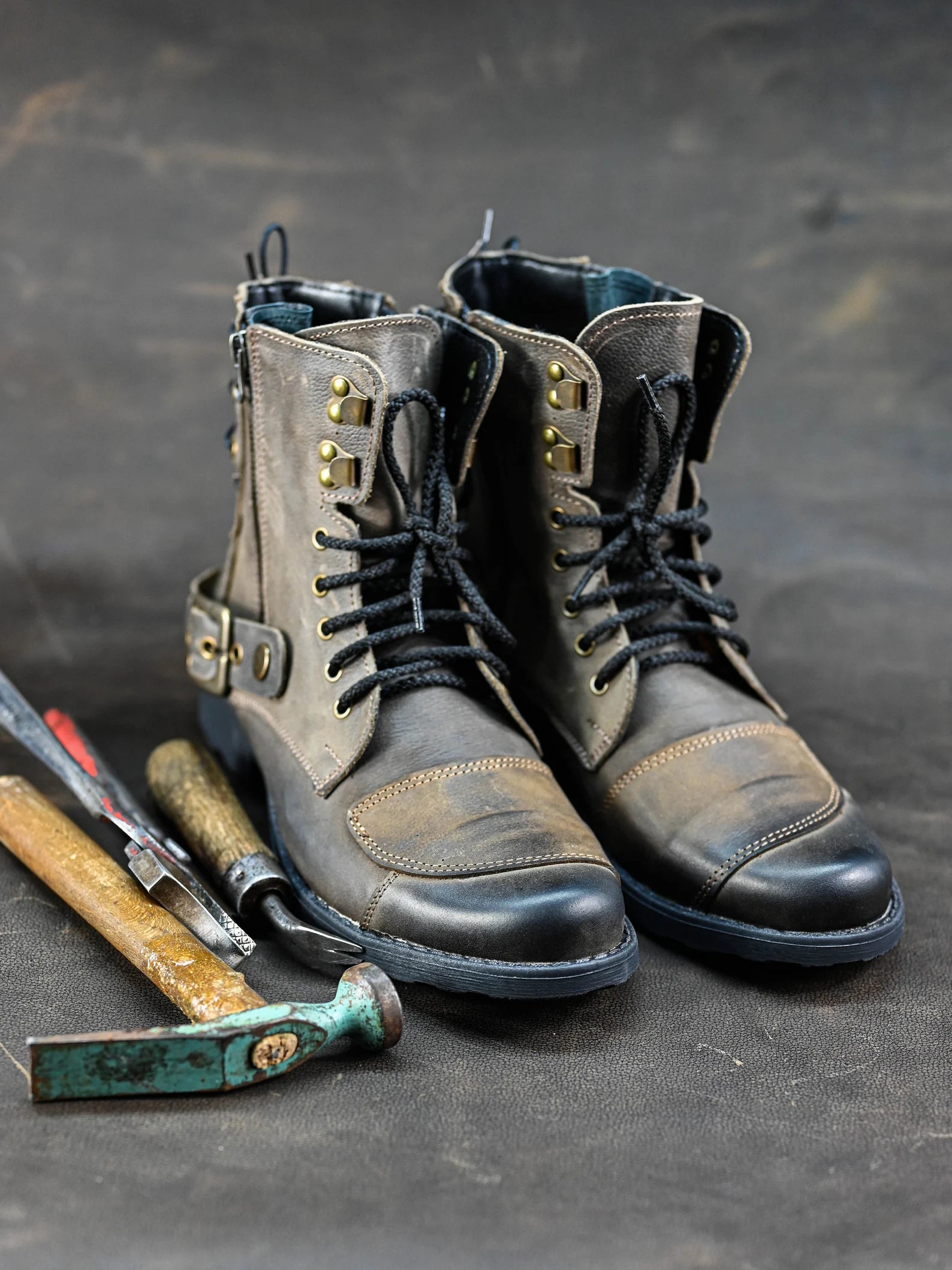 Handmade Italian Leather Motorcycle Boots, Men's High Boots, Leather Boots Men, Handmade Leather Boots, Combat Boots, Brown Boots,