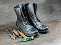 Handmade Italian Leather Motorcycle Boots, Men's High Boots, Leather Boots Men, Handmade Leather Boots, Combat Boots, Black Boots