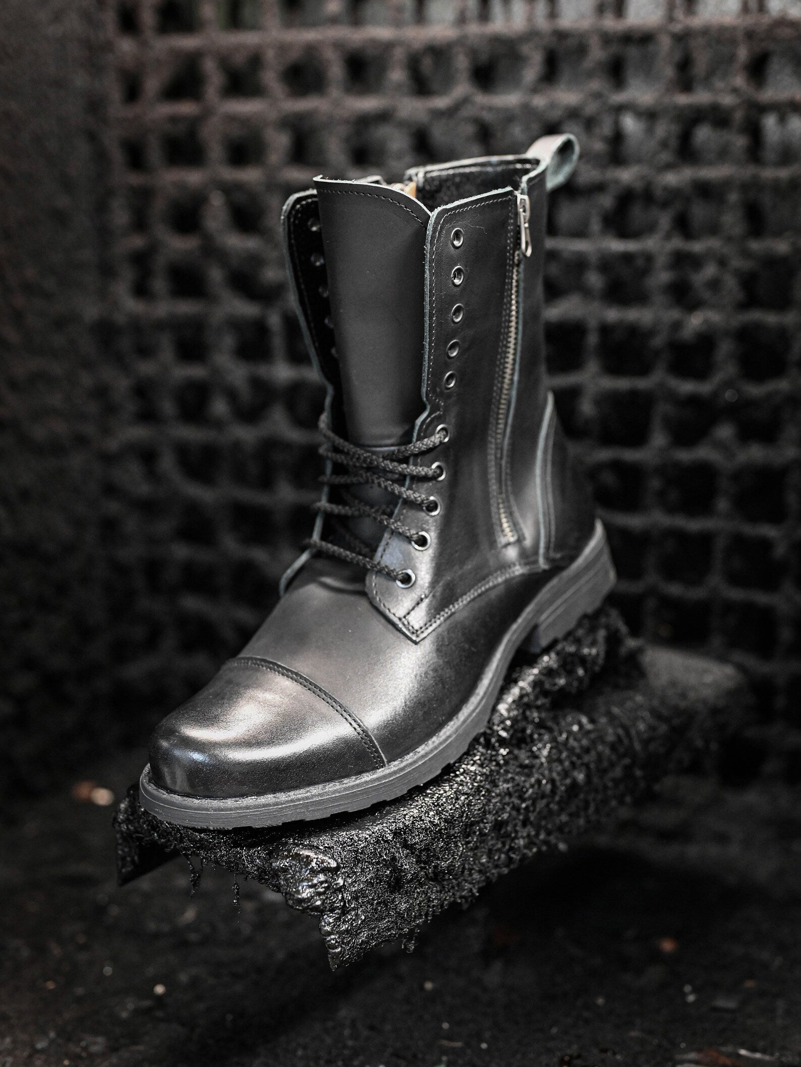 Handmade Italian Leather Boots, Men's High Boots, Leather Boots Men, Handmade Leather Shoes, Combat Boots, Black Boots