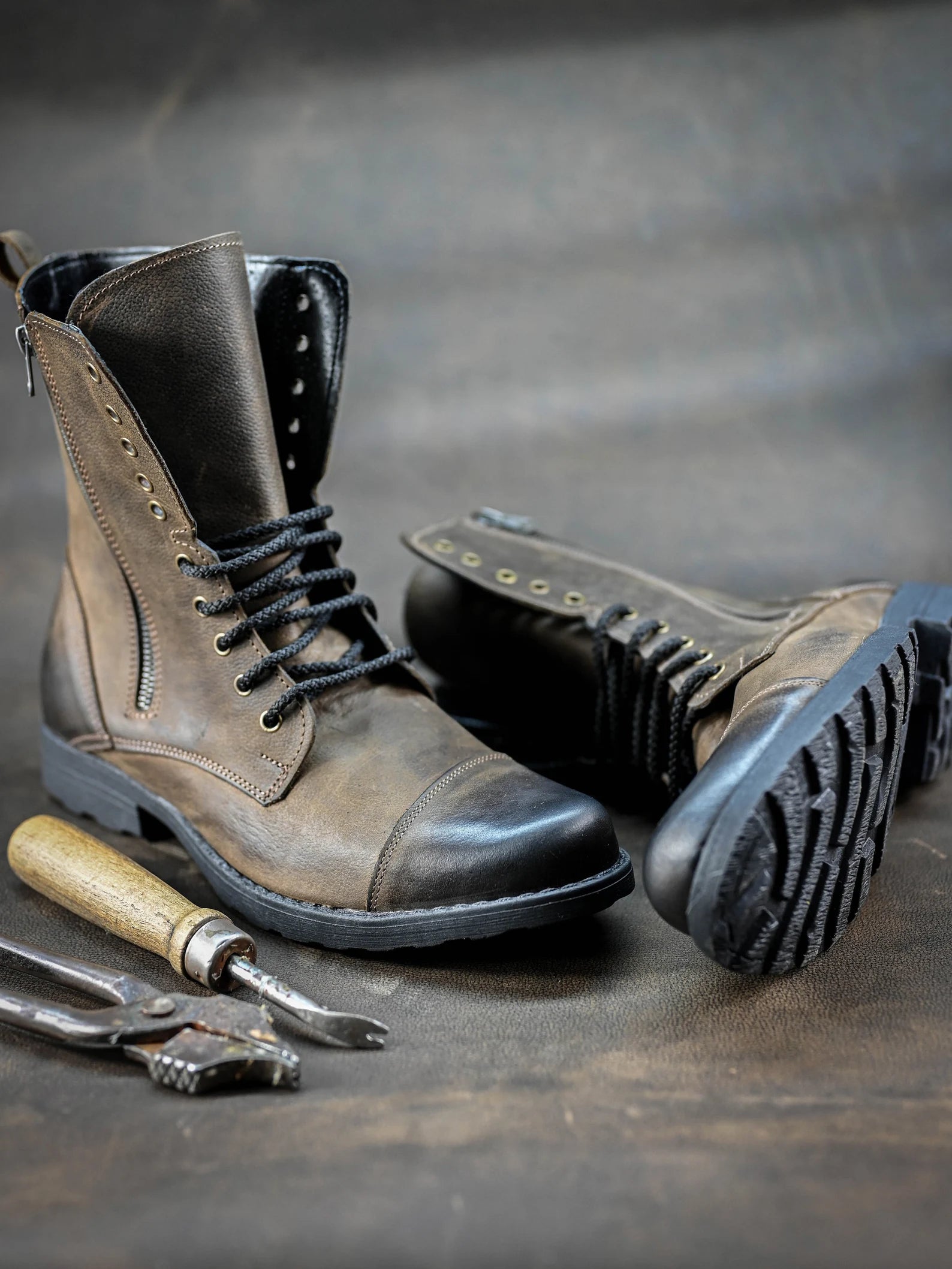 Handmade Italian Leather Boots, Men's High Boots, Leather Boots Men, Handmade Leather Shoes, Combat Boots, Brown Boots