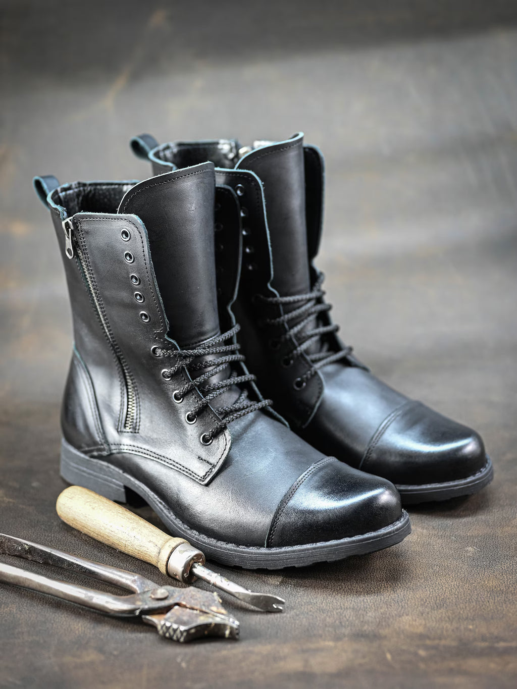 Handmade Italian Leather Boots, Men's High Boots, Leather Boots Men, Handmade Leather Shoes, Combat Boots, Black Boots