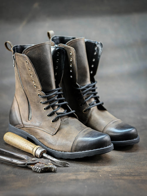 Handmade Italian Leather Boots, Men's High Boots, Leather Boots Men, Handmade Leather Shoes, Combat Boots, Brown Boots