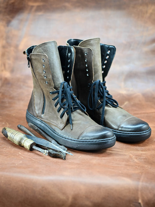 Handmade Italian Leather Boots, Men's High Boots, Leather Boots Men, Handmade Leather Shoes, Combat Boots, Brown Boots