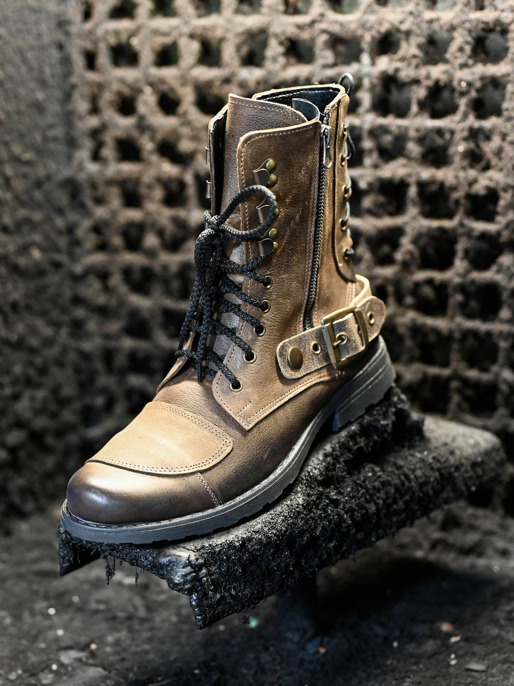 Handmade Italian Leather Motorcycle Boots, Men's High Boots, Leather Boots Men, Handmade Leather Boots, Combat Boots, Brown Boots