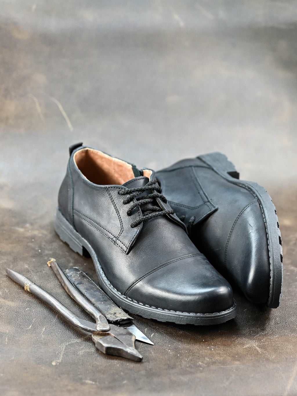 Premium Italian Leather Men's Derby Shoes, Handcrafted, Classic Style, Men's Shoes, Handmade Leather Shoes, Black Shoes, Timeless Elegance