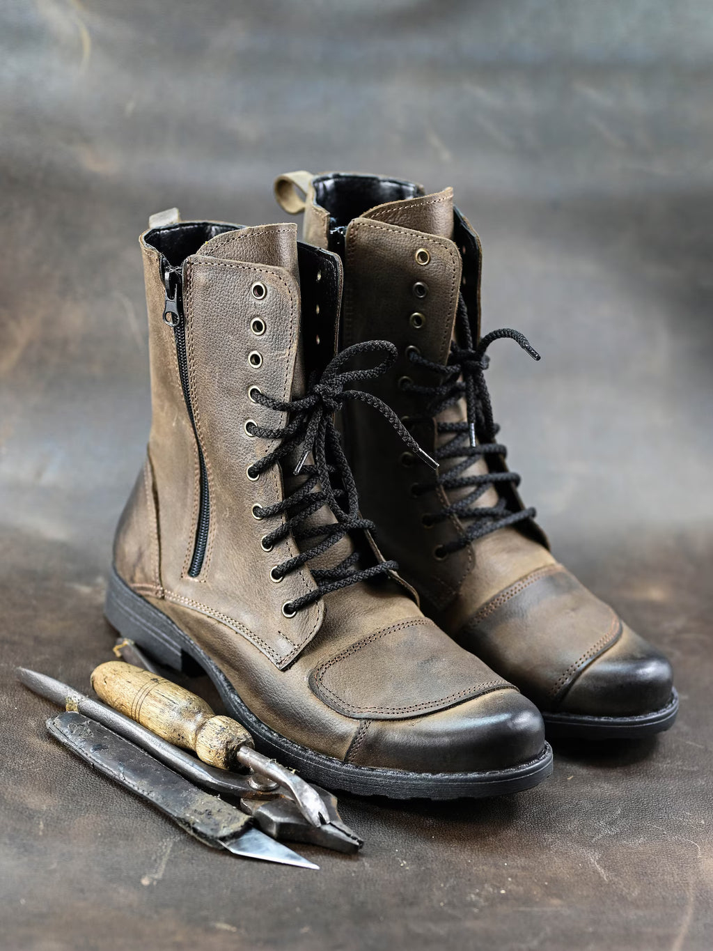 Handmade Italian Leather Motorcycle Boots, Men's High Boots, Leather Boots Men, Handmade Leather Boots, Combat Boots, Brown Boots