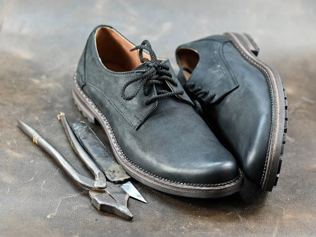 Premium Italian Leather Men's Derby Shoes, Handcrafted, Classic Style, Men's Shoes, Handmade Leather Shoes, Black Shoes, Timeless Elegance