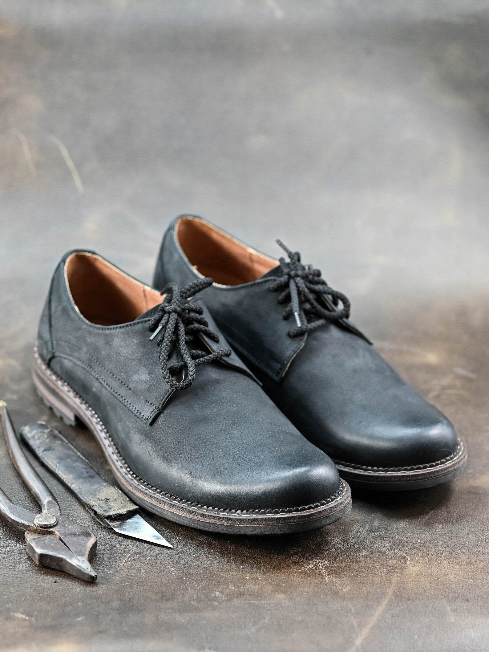 Premium Italian Leather Men's Derby Shoes, Handcrafted, Classic Style, Men's Shoes, Handmade Leather Shoes, Black Shoes, Timeless Elegance