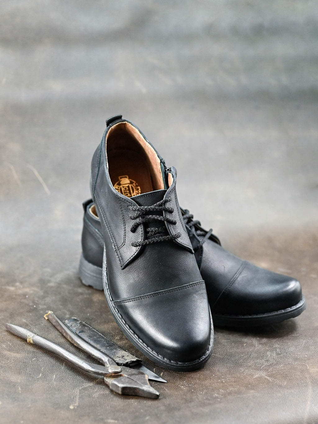 Premium Italian Leather Men's Derby Shoes, Handcrafted, Classic Style, Men's Shoes, Handmade Leather Shoes, Black Shoes, Timeless Elegance