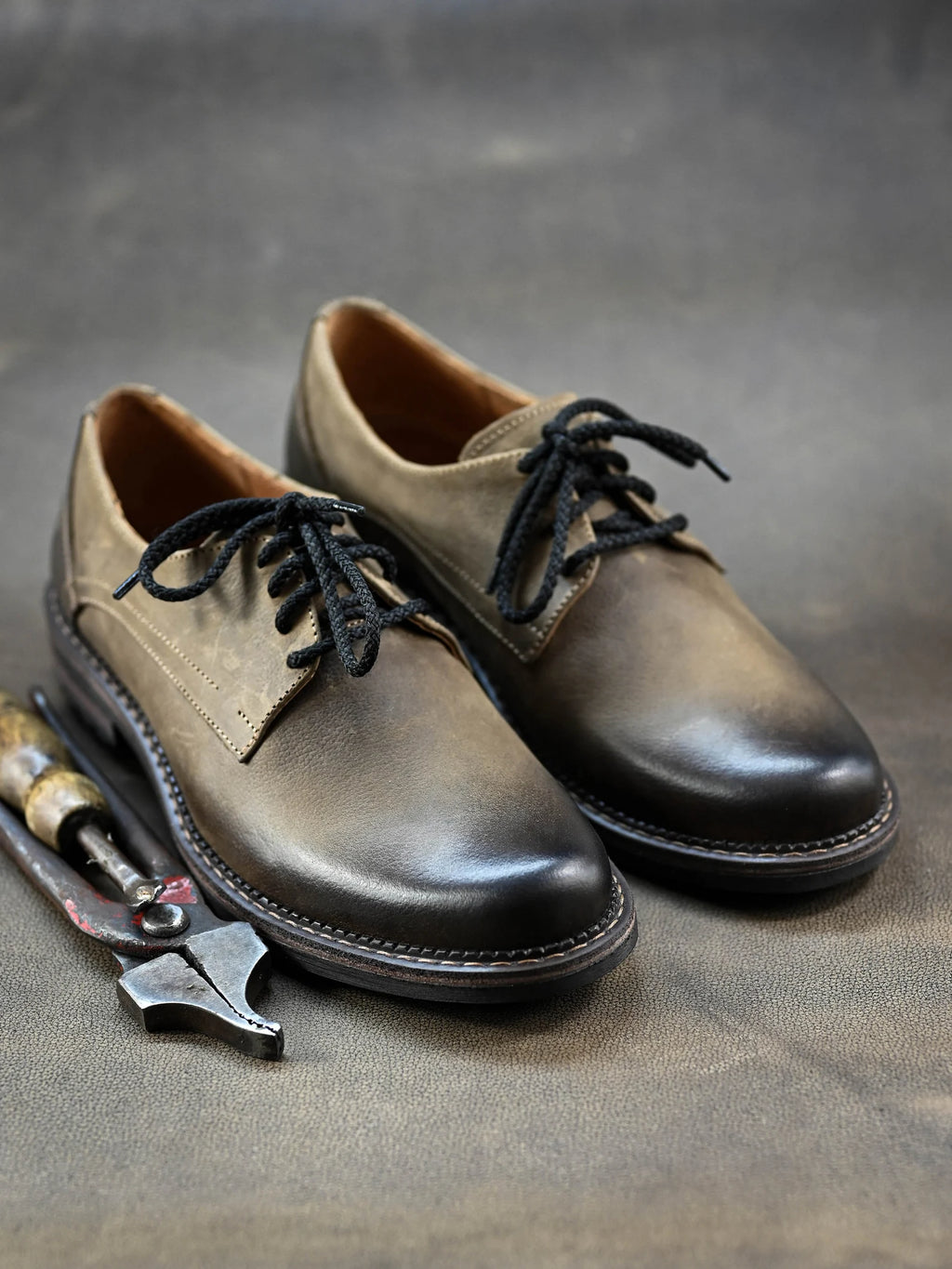Premium Italian Leather Men's Derby Shoes, Handcrafted, Classic Style, Men's Shoes, Handmade Leather Shoes, Brown Shoes, Timeless Elegance