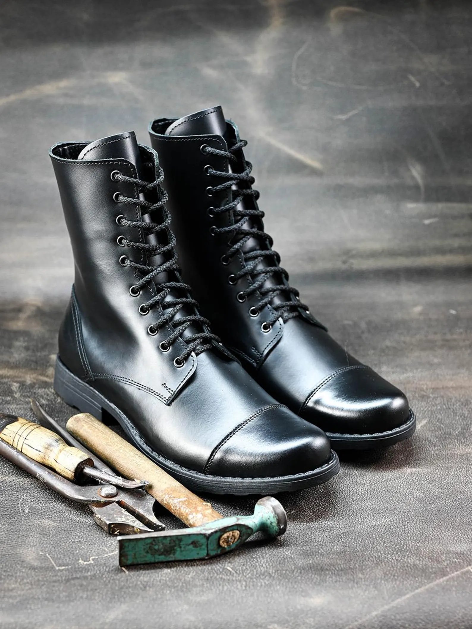 Handmade Italian Leather Boots, Men's High Boots, Leather Boots Men, Handmade Leather Shoes, Combat Boots, Black Boots
