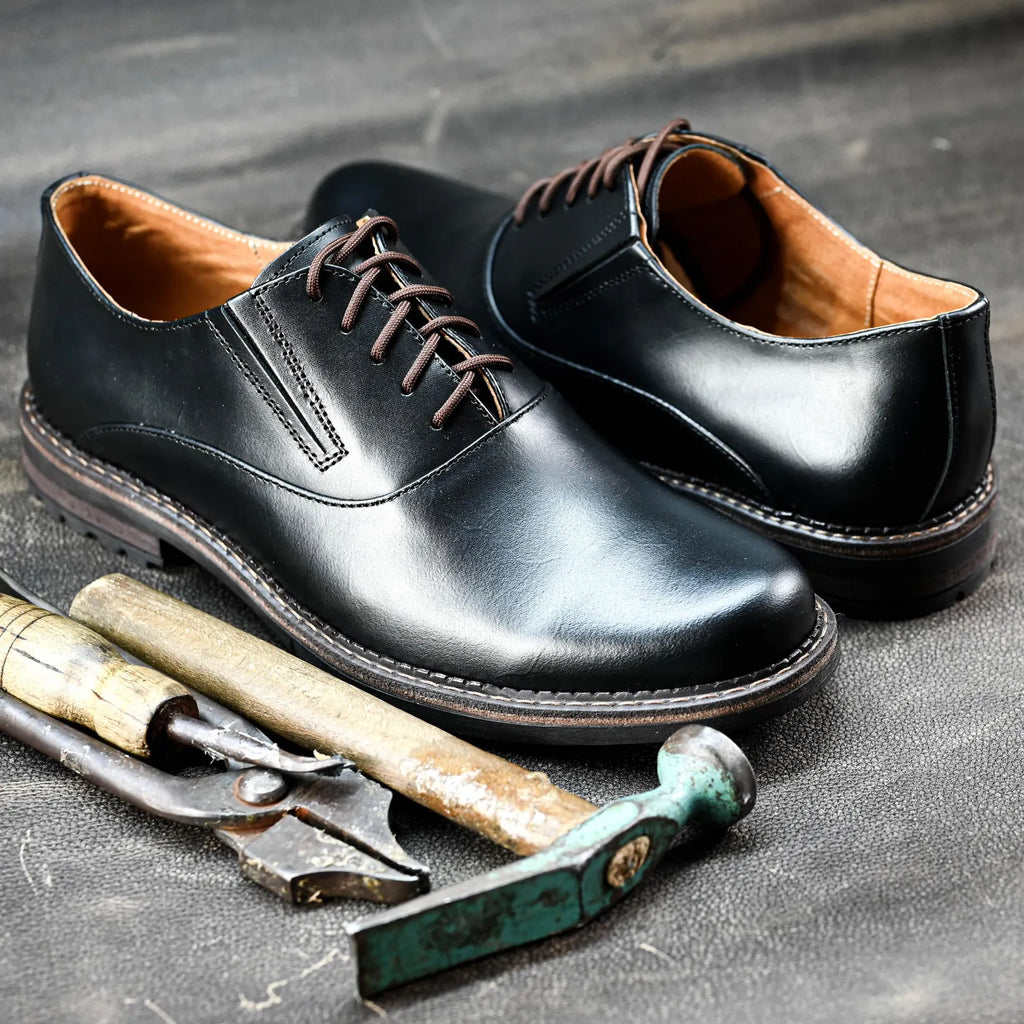 Premium Italian Leather Men's Derby Shoes, Handcrafted, Classic Style, Men's Shoes, Handmade Leather Shoes, Black Shoes, Timeless Elegance
