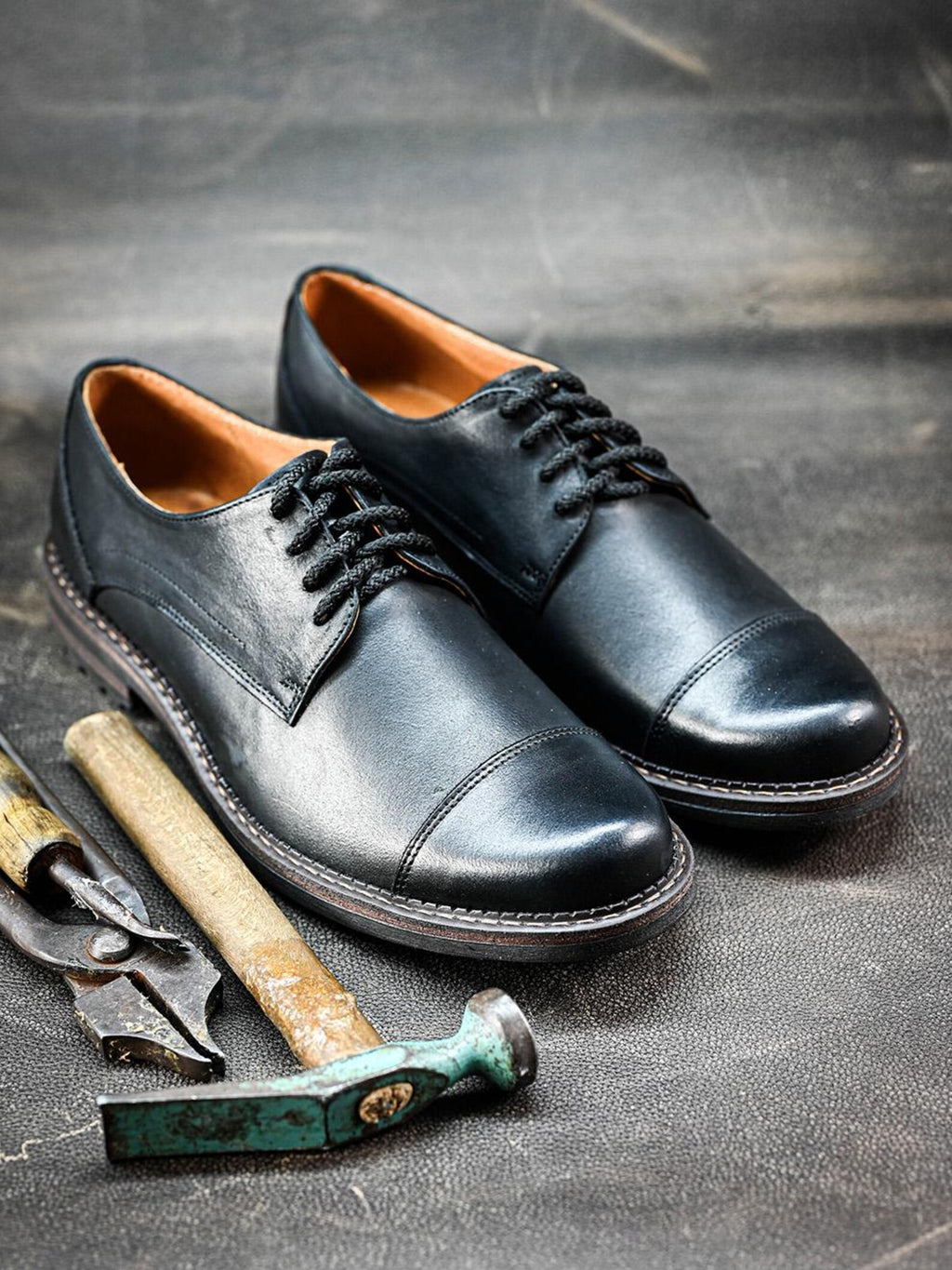 Premium Italian Leather Men's Derby Shoes, Handcrafted, Classic Style, Men's Shoes, Handmade Leather Shoes, Black Shoes, Timeless Elegance