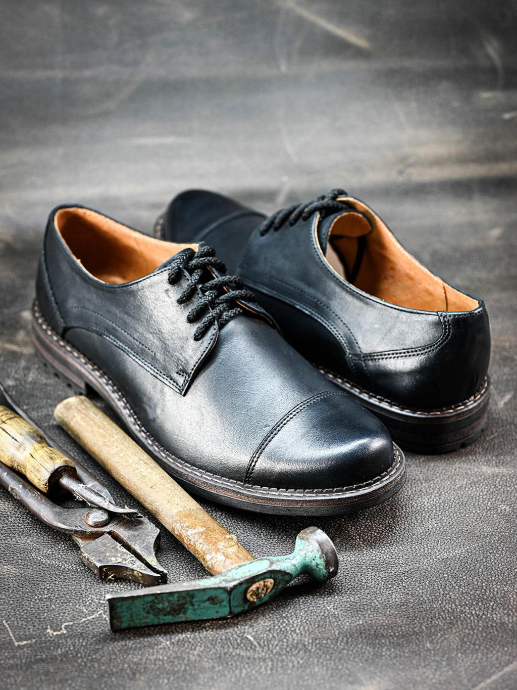 Premium Italian Leather Men's Derby Shoes, Handcrafted, Classic Style, Men's Shoes, Handmade Leather Shoes, Black Shoes, Timeless Elegance