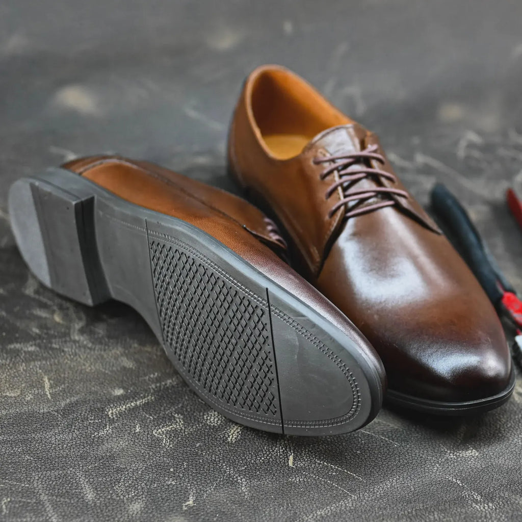 Handmade Brown Leather Men’s Oxford Shoes – Classic Derby Milano