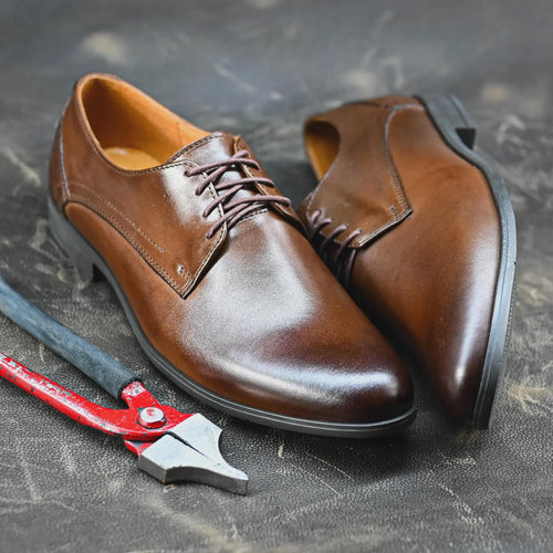 Handmade Brown Leather Men’s Oxford Shoes – Classic Derby Milano