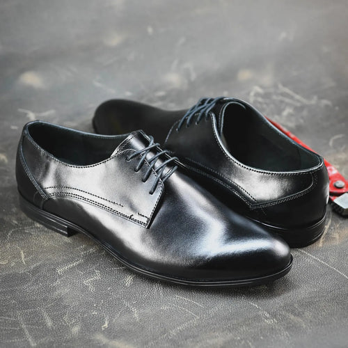 Handmade Black Leather Men’s Oxford Shoes – Classic Derby Milano