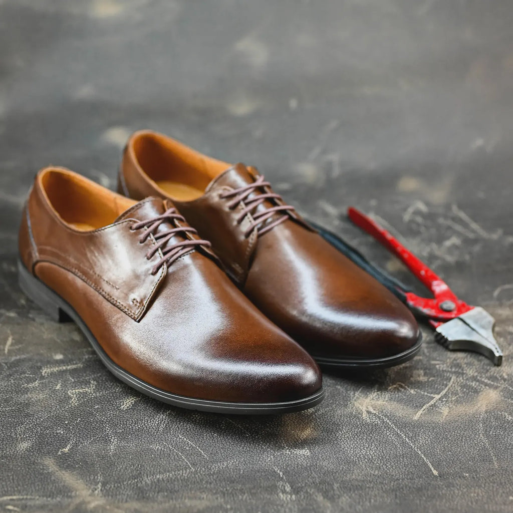Handmade Brown Leather Men’s Oxford Shoes – Classic Derby Milano