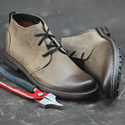 Brown Chukka Boots for Men – Handmade Ankle Dress Shoes, Durable Everyday Style