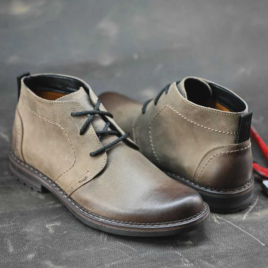 Brown Chukka Boots for Men – Handmade Ankle Dress Shoes, Durable Everyday Style