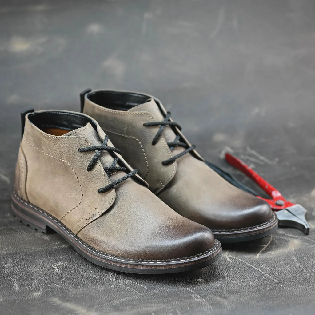 Brown Chukka Boots for Men – Handmade Ankle Dress Shoes, Durable Everyday Style
