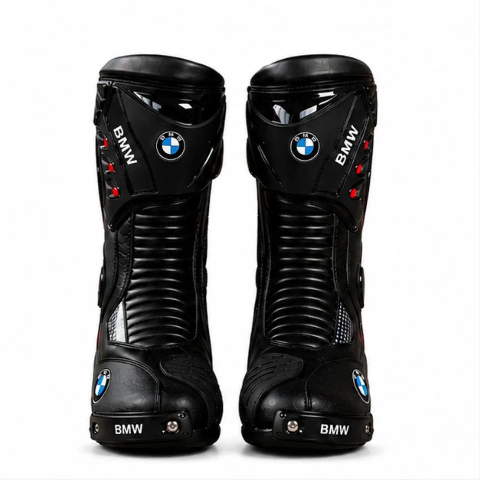 TRIFECTA Men's Motorcycle Boots | Black Biker Boots with Ankle Protection for Motorbike Riding