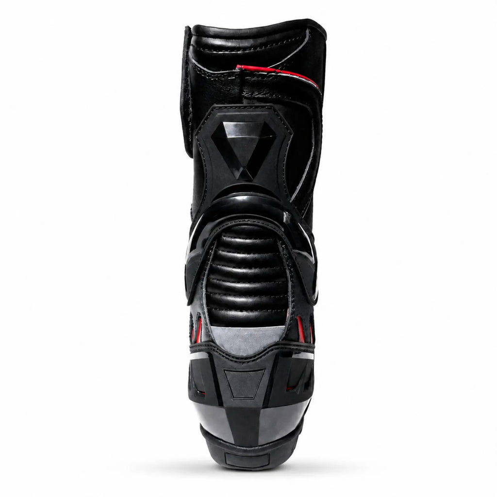 TRIFECTA Men's Motorcycle Boots | Black Biker Boots with Ankle Protection for Motorbike Riding