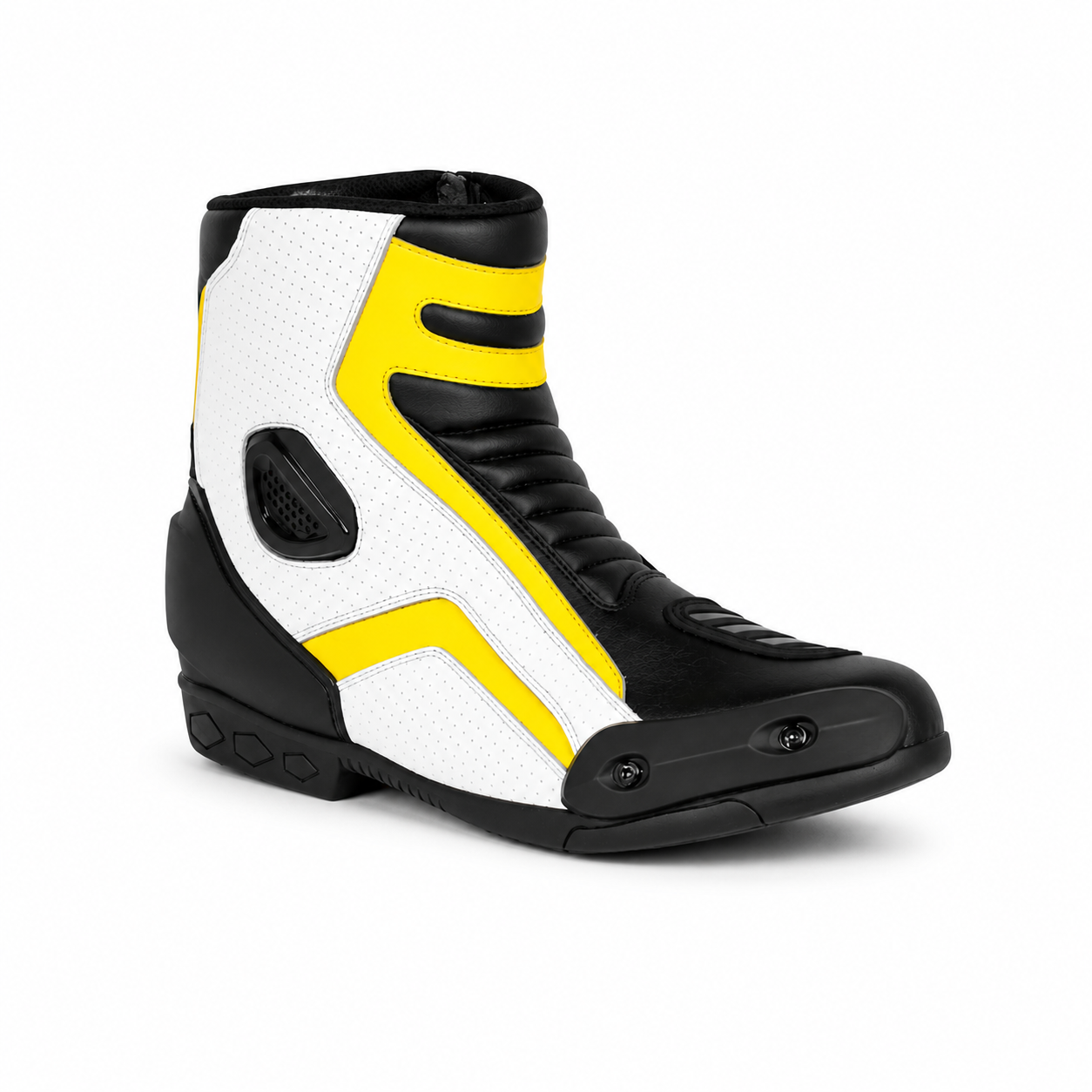 Men's Motorcycle Short Racing Leather Boots – Protective Sport Riding Ankle Boots